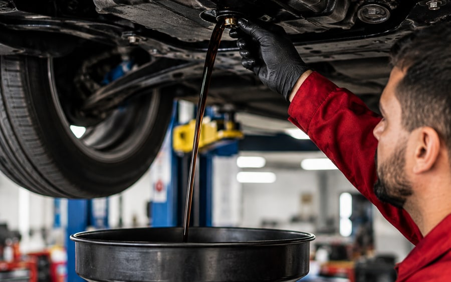 Engine oil and filter change on a Brabus in Dubai