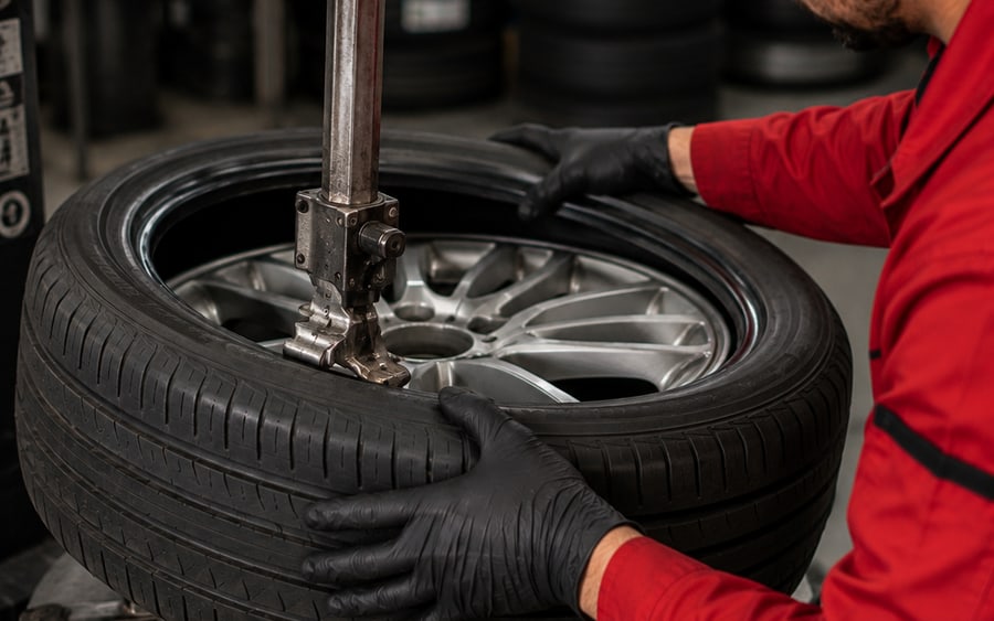 Correct specification tyres fitted to a Brabus in our Dubai workshop
